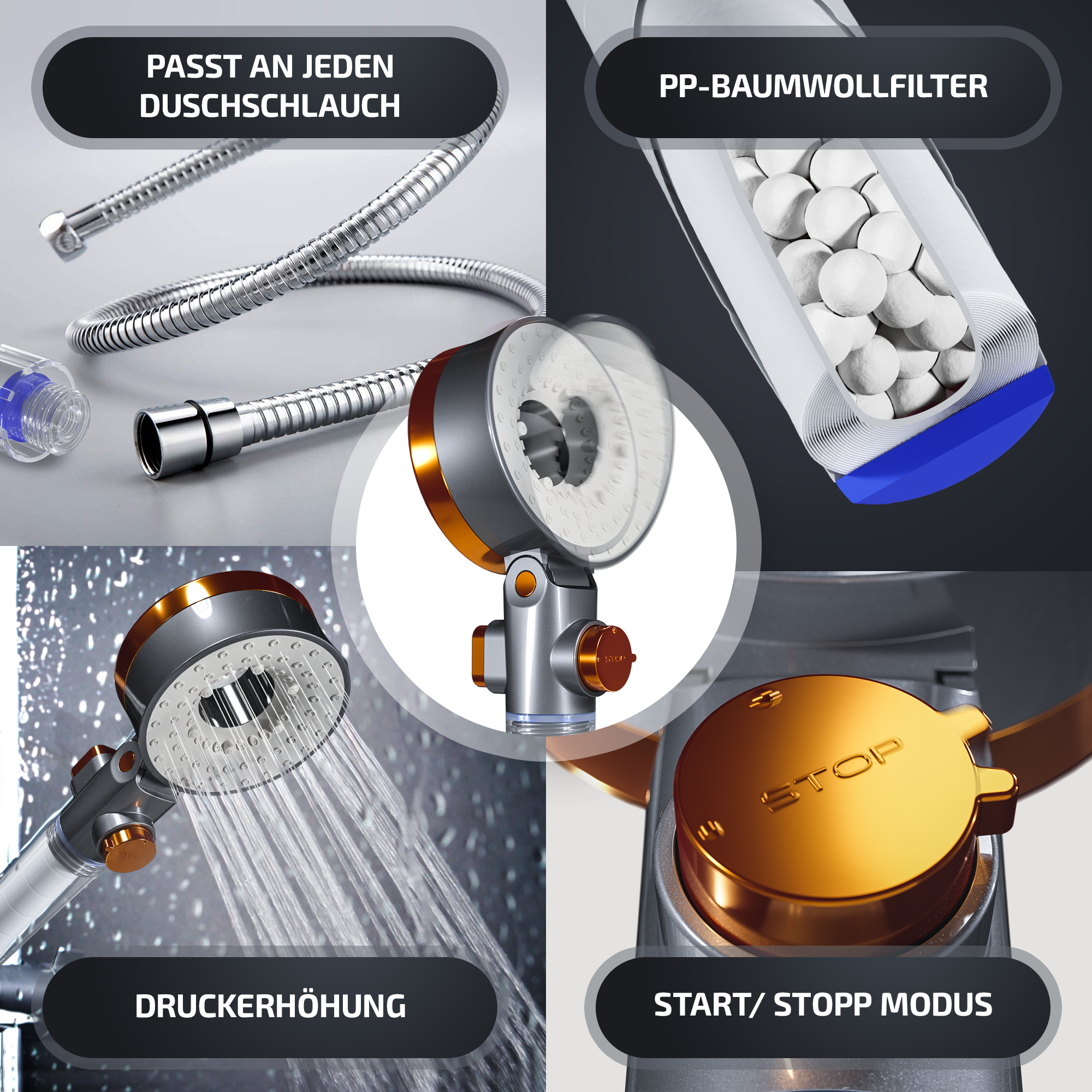 POWERLAP® Duschkopf (Bronze)