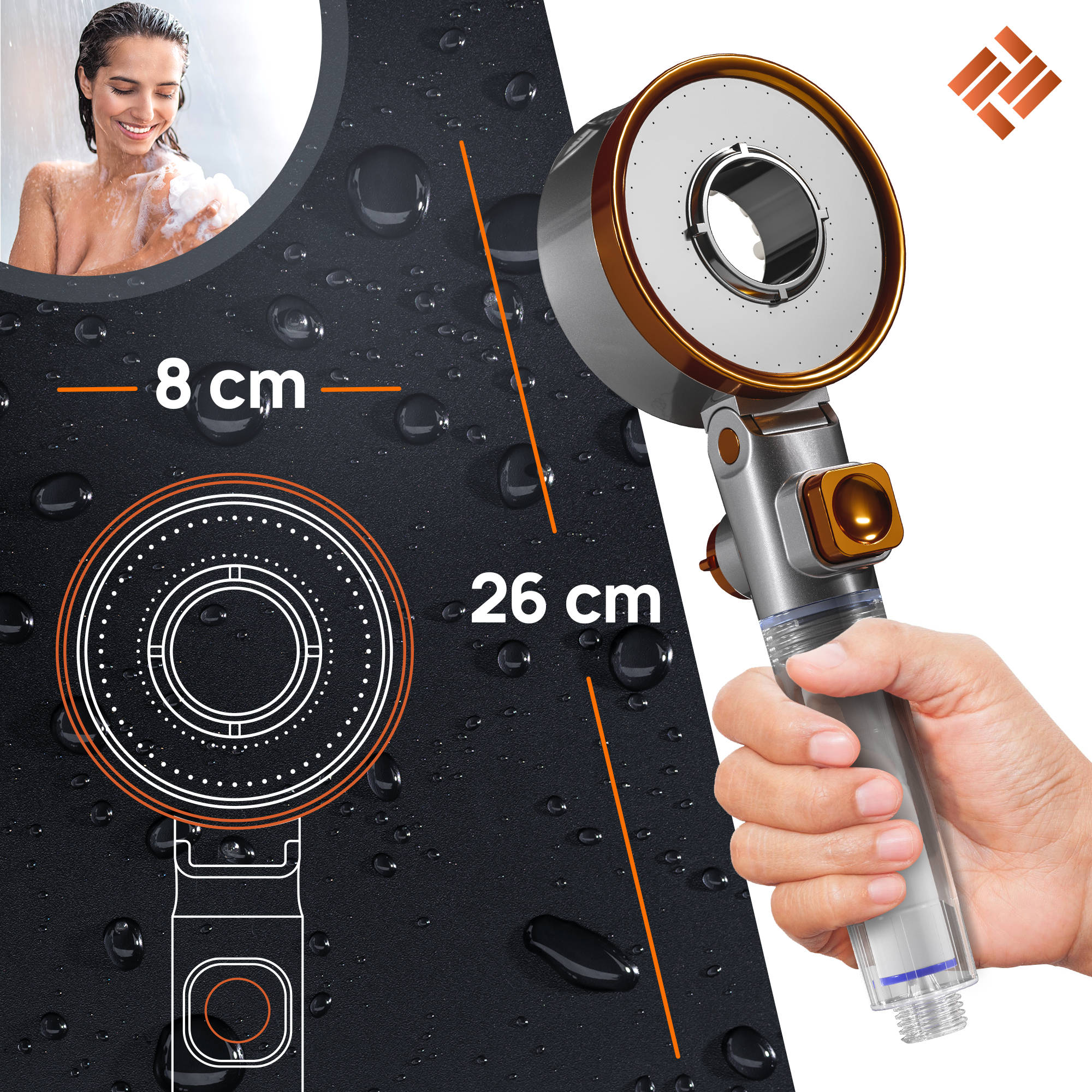 POWERLAP® Duschkopf (Bronze)