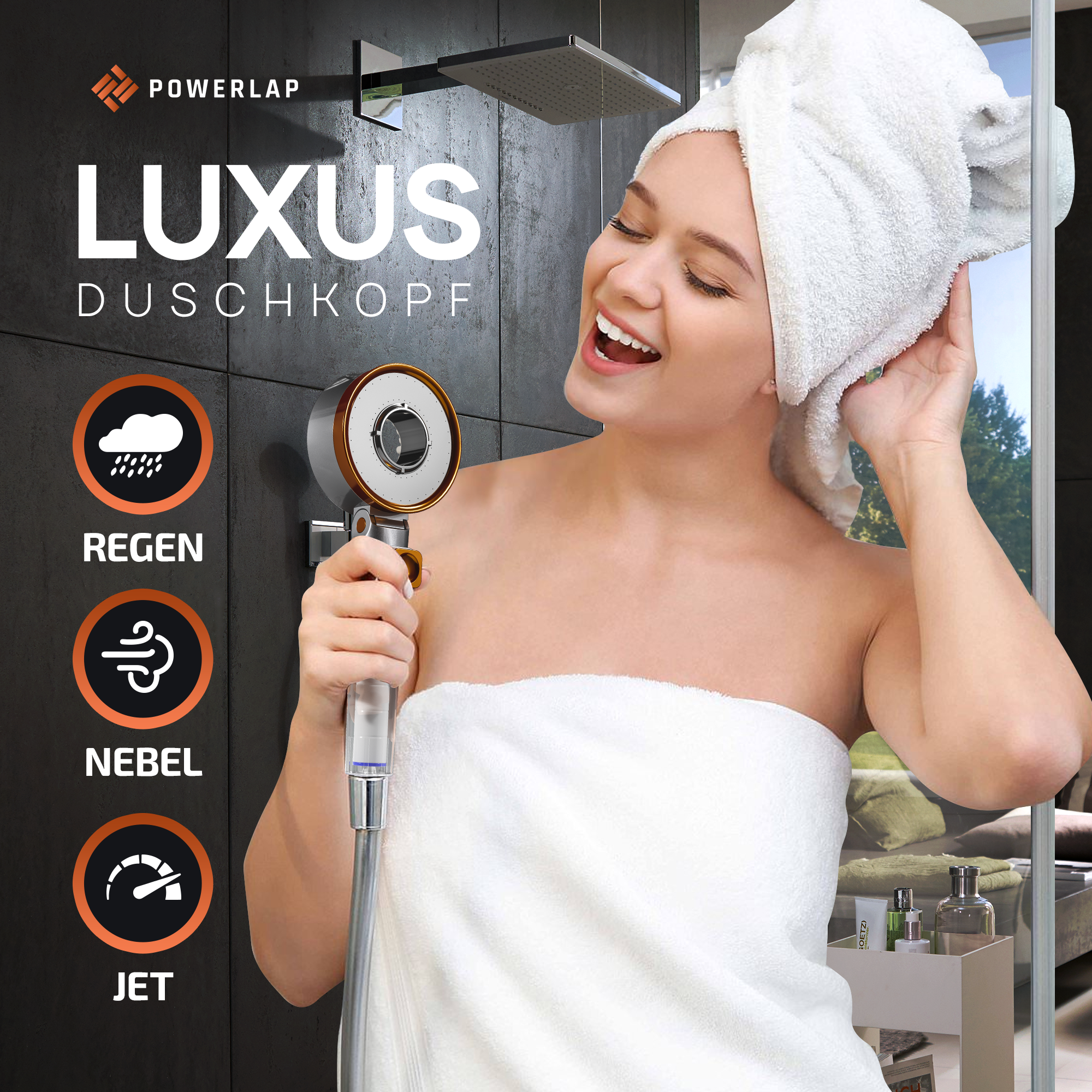 POWERLAP® Duschkopf (Bronze)
